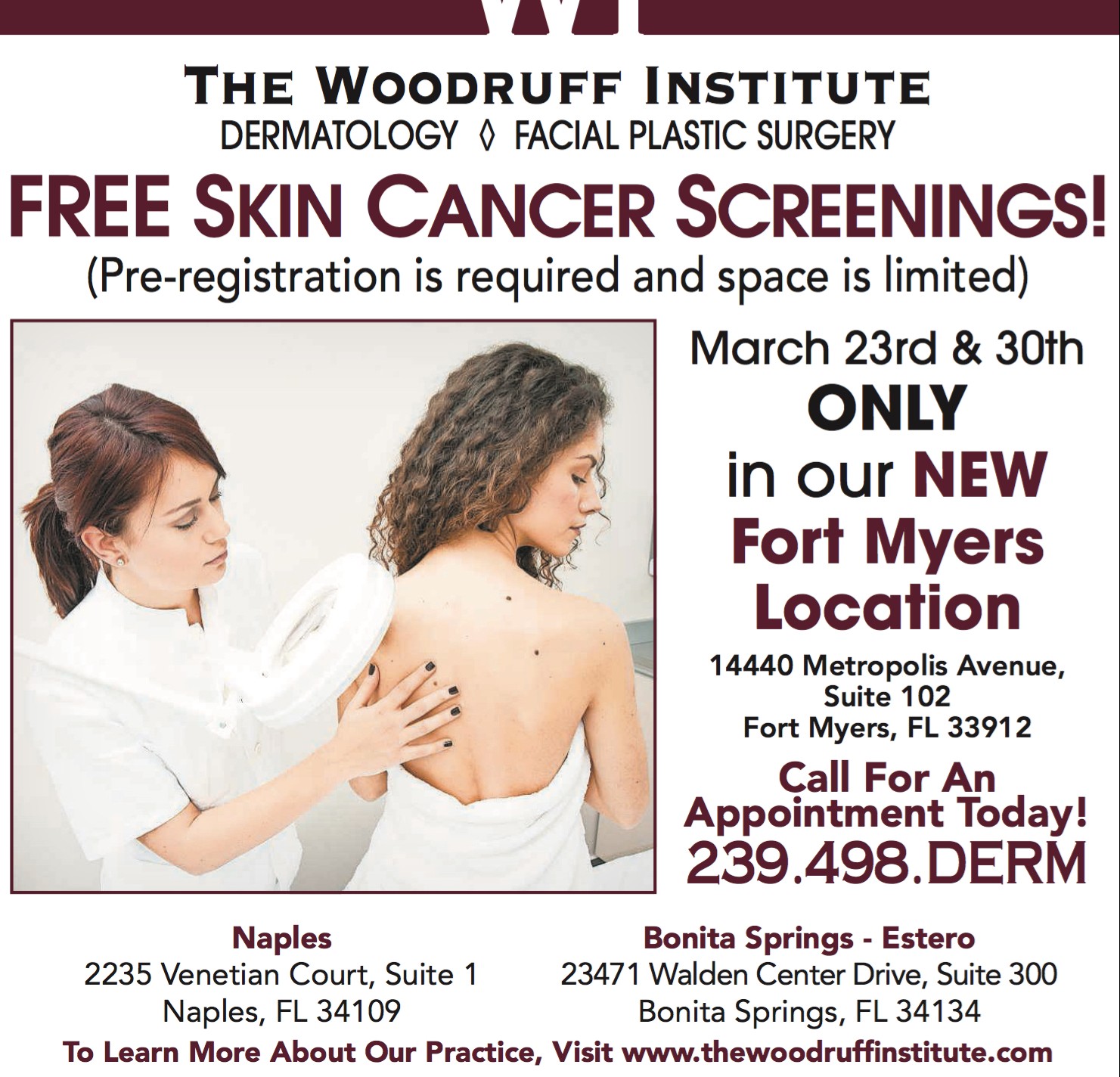 FREE skin cancer screenings in our Fort Myers office!